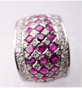 pendientes rubies y diamantes