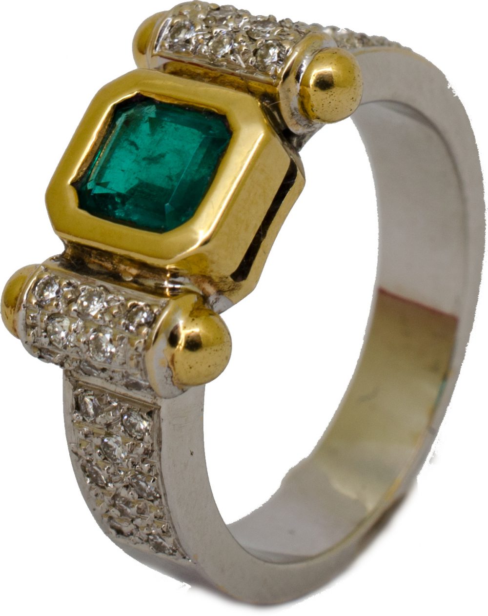 Anillo de Oro , Diamantes y Esmeralda Isabel - Imagen 4