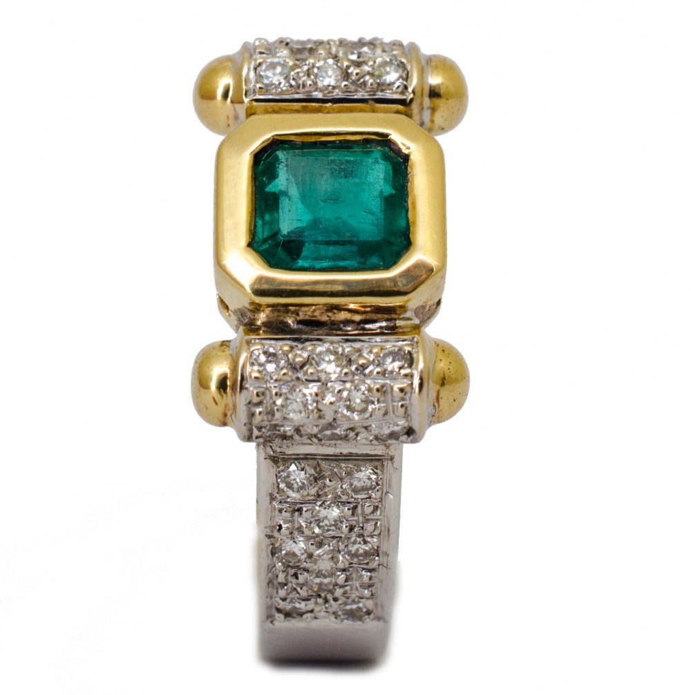 Anillo de Oro , Diamantes y Esmeralda Isabel - Imagen 2