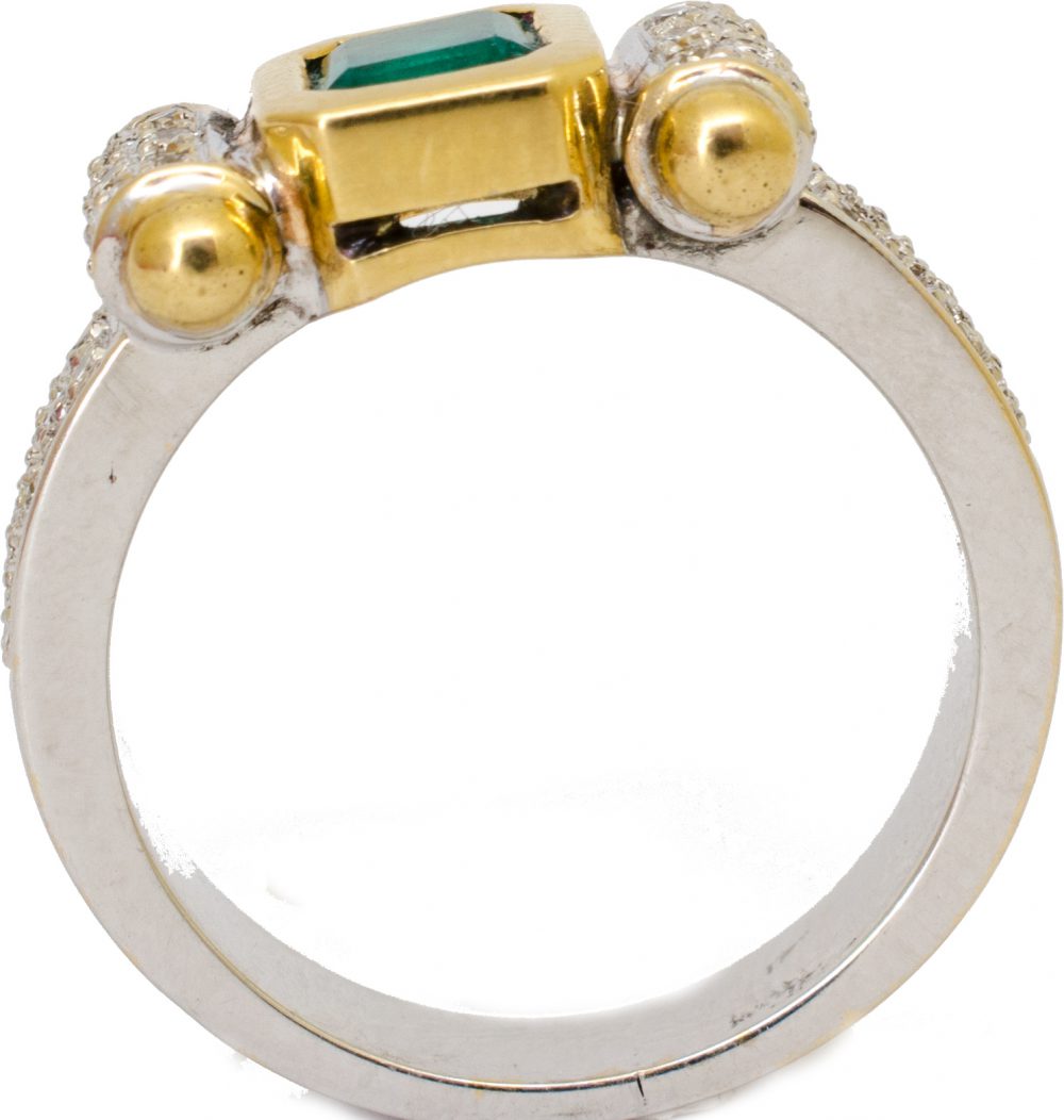 Anillo de Oro , Diamantes y Esmeralda Isabel - Imagen 3