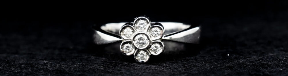 Anillo de oro blanco Rosetón Melisa - Imagen 2