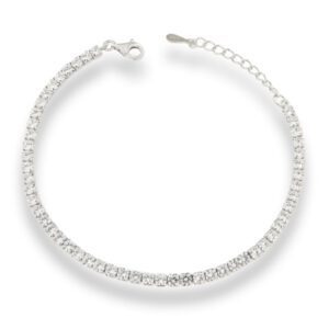Pulsera de plata piedras blancas 097098