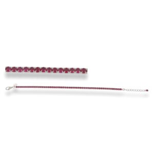 Pulsera de plata piedras rojas 103731