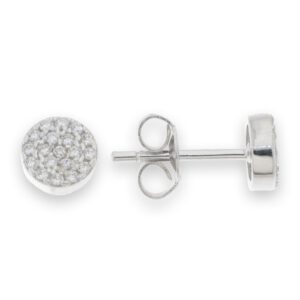Pendientes de plata sencillos redondos pegados 77722